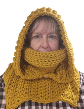 Load image into Gallery viewer, Gold Matrixx Hood, Crochet Matrixx Cowl, TikTok Viral Matrixx Cowl, Hooded Cowl
