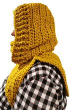Load image into Gallery viewer, Gold Matrixx Hood, Crochet Matrixx Cowl, TikTok Viral Matrixx Cowl, Hooded Cowl