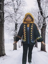 Load image into Gallery viewer, Gold Matrixx Hood, Crochet Matrixx Cowl, TikTok Viral Matrixx Cowl, Hooded Cowl