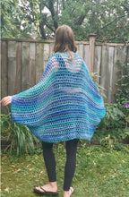 Load image into Gallery viewer, Hygge - Soft Cocoon Shrug in Ocean Blue & Green