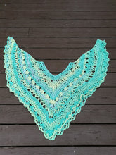 Load image into Gallery viewer, Handmade Crochet Lacy Poncho, Seaside Cape, Plus Size Cover Up