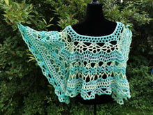 Load image into Gallery viewer, Handmade Crochet Lacy Poncho, Seaside Cape, Plus Size Cover Up