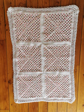 Load image into Gallery viewer, Handmade Crochet Baby Blanket and Hat Set, White Pastel Afghan