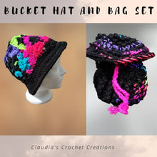 Load image into Gallery viewer, Crochet Mushroom Pouch and Bucket Hat Set, Witchycore Bag