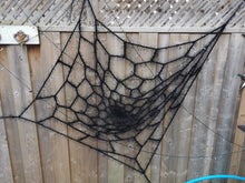 Load image into Gallery viewer, Furry Crocheted Spider Web: 6ft Halloween Decor