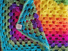 Load image into Gallery viewer, Crochet Baby Blanket & Hat Set, Rainbow Stroller Blanket, Handmade