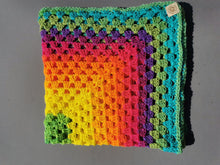Load image into Gallery viewer, Crochet Baby Blanket & Hat Set, Rainbow Stroller Blanket, Handmade