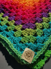 Load image into Gallery viewer, Crochet Baby Blanket & Hat Set, Rainbow Stroller Blanket, Handmade