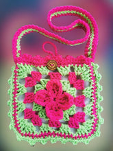 Load image into Gallery viewer, Granny Square Purse, Crochet Purse with lining
