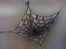 Load image into Gallery viewer, Furry Crocheted Spider Web: 6ft Halloween Decor