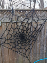 Load image into Gallery viewer, Furry Crocheted Spider Web: 6ft Halloween Decor