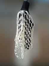 Load image into Gallery viewer, Mesh Crochet Poncho, Vintage White yarn Fishnet Top