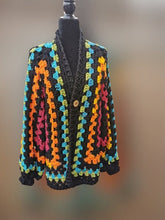 Load image into Gallery viewer, Oversized Granny Square Crochet Cardigan