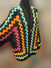 Load image into Gallery viewer, Oversized Granny Square Crochet Cardigan