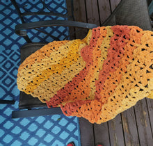 Load image into Gallery viewer, Handmade Orange Ombre Throw Blanket, Plush Acrylic Comfort