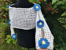 Load image into Gallery viewer, Crochet Flower Shrug, Long Sleeve Mesh Crop Top