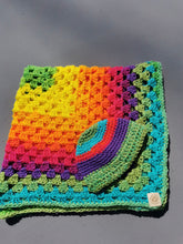 Load image into Gallery viewer, Crochet Baby Blanket & Hat Set, Rainbow Stroller Blanket, Handmade