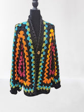 Load image into Gallery viewer, Oversized Granny Square Crochet Cardigan