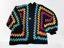 Load image into Gallery viewer, Oversized Granny Square Crochet Cardigan