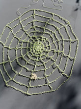 Load image into Gallery viewer, Crochet Glow in the Dark Spider Web – Halloween Decoration (44" Wide)