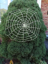 Load image into Gallery viewer, Crochet Glow in the Dark Spider Web – Halloween Decoration (44" Wide)