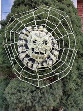 Load image into Gallery viewer, Crochet Glow in the Dark Spider Web – Halloween Decoration (44" Wide)