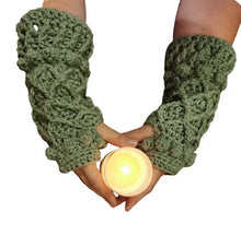Load image into Gallery viewer, Boho Crochet Fingerless Gloves, Hand Warmers