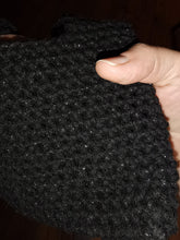 Load image into Gallery viewer, Crochet Japanese Knot Purse, Black Metallic Sparkle Mini Evening Bag