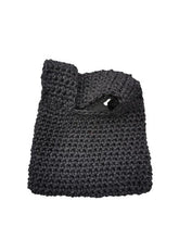 Load image into Gallery viewer, Crochet Japanese Knot Purse, Black Metallic Sparkle Mini Evening Bag