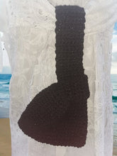 Load image into Gallery viewer, Crochet Japanese Knot Purse, Black Metallic Sparkle Mini Evening Bag
