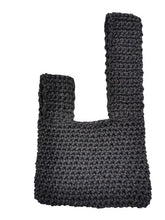 Load image into Gallery viewer, Crochet Japanese Knot Purse, Black Metallic Sparkle Mini Evening Bag