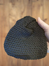 Load image into Gallery viewer, Crochet Japanese Knot Purse, Black Metallic Sparkle Mini Evening Bag