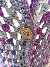 Load image into Gallery viewer, Granny Square Crochet Cardigan in Variegated Purple Grey Acrylic
