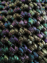 Load image into Gallery viewer, Japanese Knot Bag, Crochet Purse: Metallic Rainbow Mini Evening Purse