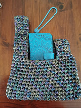 Load image into Gallery viewer, Japanese Knot Bag, Crochet Purse: Metallic Rainbow Mini Evening Purse