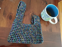 Load image into Gallery viewer, Japanese Knot Bag, Crochet Purse: Metallic Rainbow Mini Evening Purse