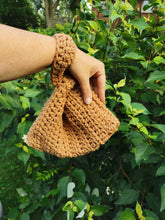 Load image into Gallery viewer, Crochet Japanese Knot Bag: Textured Tan Mini Purse