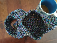 Load image into Gallery viewer, Japanese Knot Bag, Crochet Purse: Metallic Rainbow Mini Evening Purse