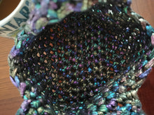 Load image into Gallery viewer, Japanese Knot Bag, Crochet Purse: Metallic Rainbow Mini Evening Purse