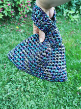 Load image into Gallery viewer, Japanese Knot Bag, Crochet Purse: Metallic Rainbow Mini Evening Purse