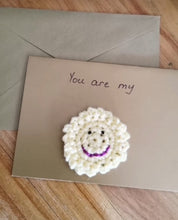 Load image into Gallery viewer, Crochet Sunshine Baby Blanket: Yellow & white/blue Comfort Afghan with gift card