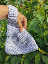 Load image into Gallery viewer, Crochet Japanese Knot Bag, Metallic Pearl Evening Purse
