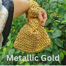 Load image into Gallery viewer, Japanese Knot Bag: Metallic Evening Purse in Gold