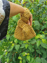 Load image into Gallery viewer, Japanese Knot Bag: Metallic Evening Purse in Gold