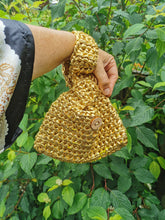 Load image into Gallery viewer, Japanese Knot Bag: Metallic Evening Purse in Gold