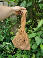 Load image into Gallery viewer, Crochet Japanese Knot Bag: Textured Tan Mini Purse