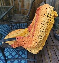 Load image into Gallery viewer, Handmade Orange Ombre Throw Blanket, Plush Acrylic Comfort