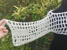 Load image into Gallery viewer, Crochet Mesh Shrug, Vanilla Long Sleeve Bolero, S-XL