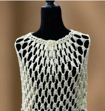 Load image into Gallery viewer, Crochet Cape in light weight Organic Cotton