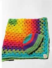Load image into Gallery viewer, Crochet Baby Blanket & Hat Set, Rainbow Stroller Blanket, Handmade